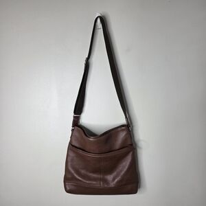 Coach Brown Pebbled Leather Large Crossbody/Shoulder Messenger Bag